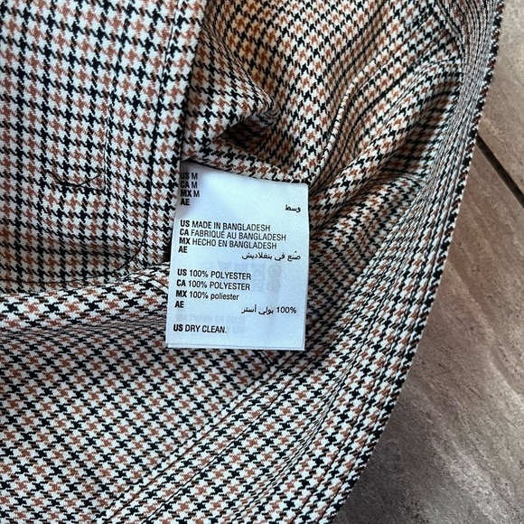 Bar lll Womens New With Tags Houndstooth Cropped Open Front Jacket Size Medium - Picture 5 of 6